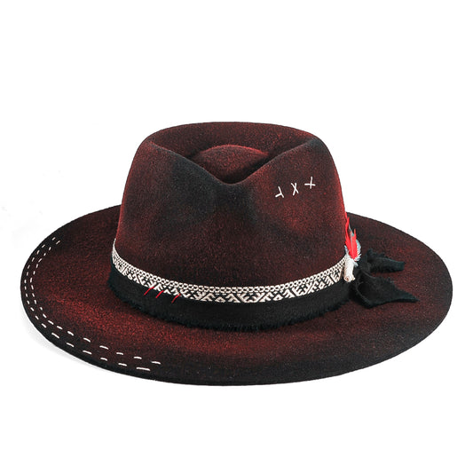 Otraland Cool Vintage Fedora Felt(Includes All The Accessories)