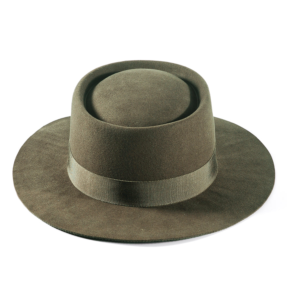 Rounded Felt Hat-Green