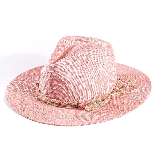 Handcrafted Sisal Hemp Straw Hat-Pink