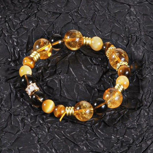 Citrine Tiger Eye Stone Tea Crystal Bracelet