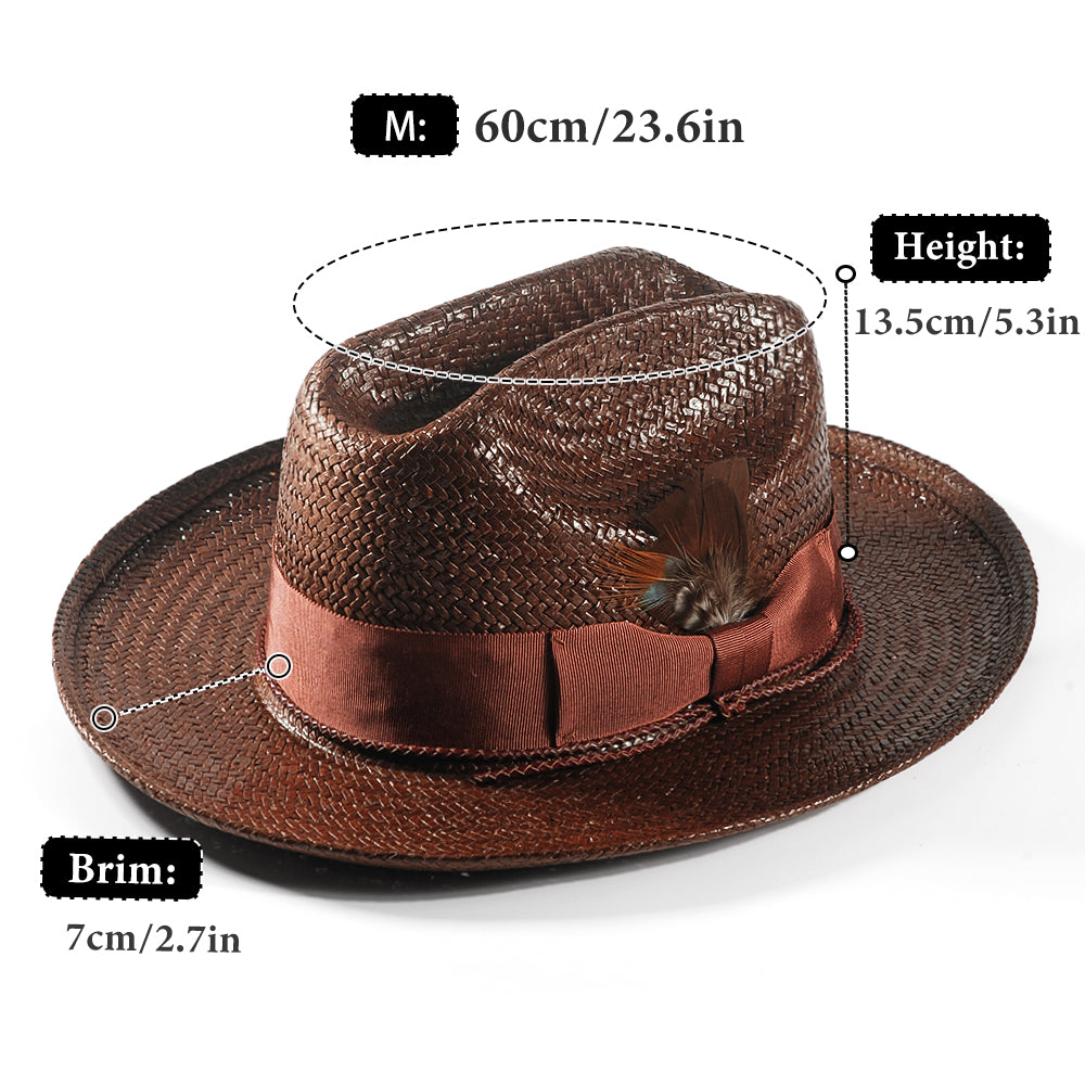 Miller Ranch Fedora Hat - Patriotic Straw–toffee (Includes All The Accessories)