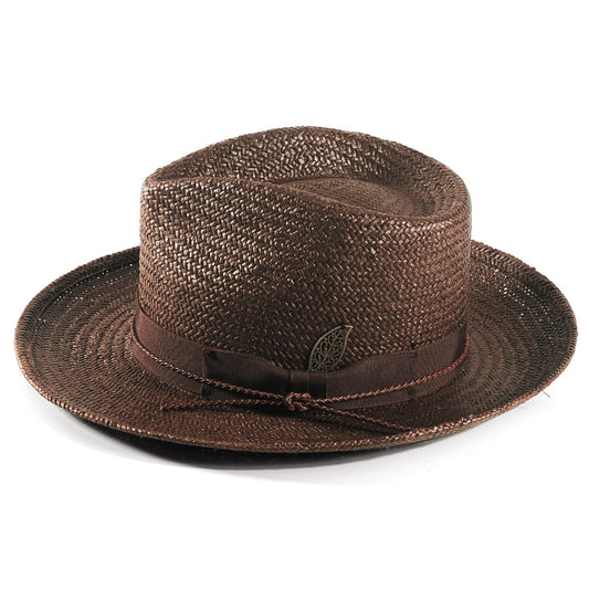 Geoffery Straw Fedora Hat – Toffee(Includes All The Accessories)