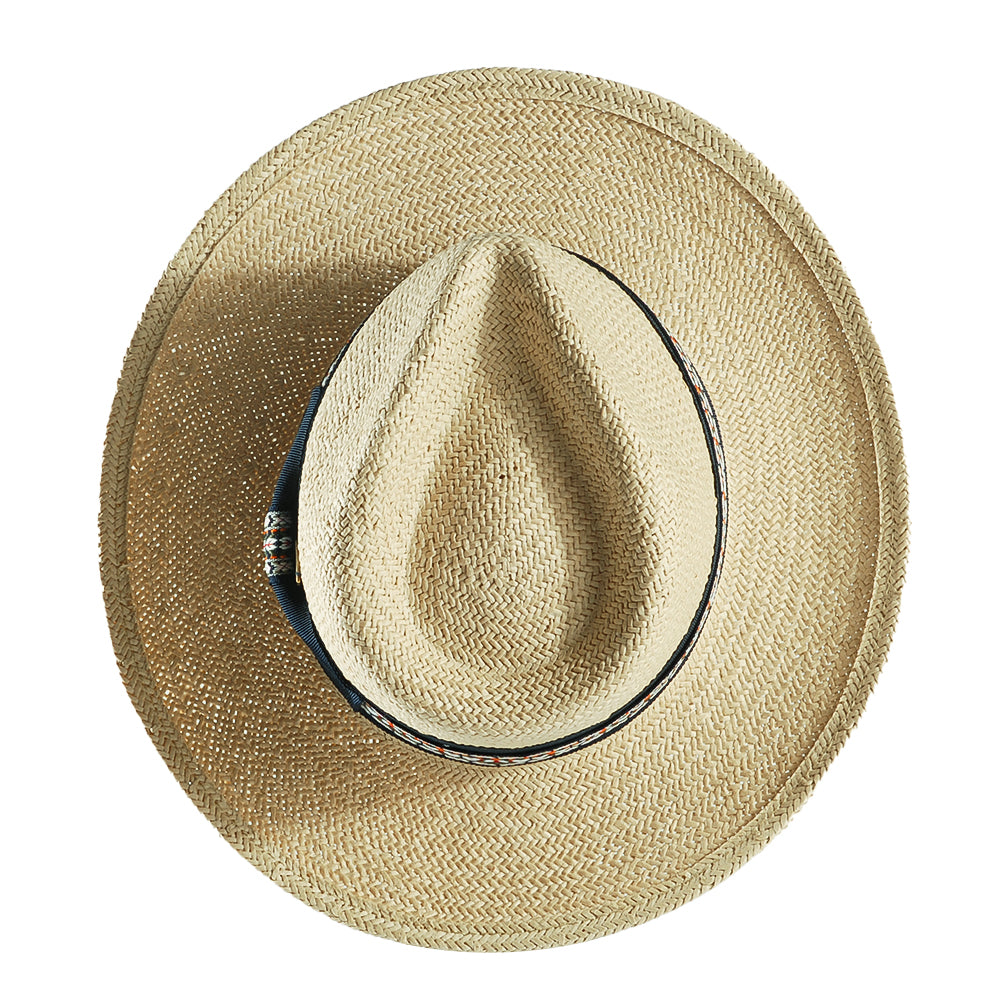 Geoffery Straw Fedora Hat –Beige(Includes All The Accessories)