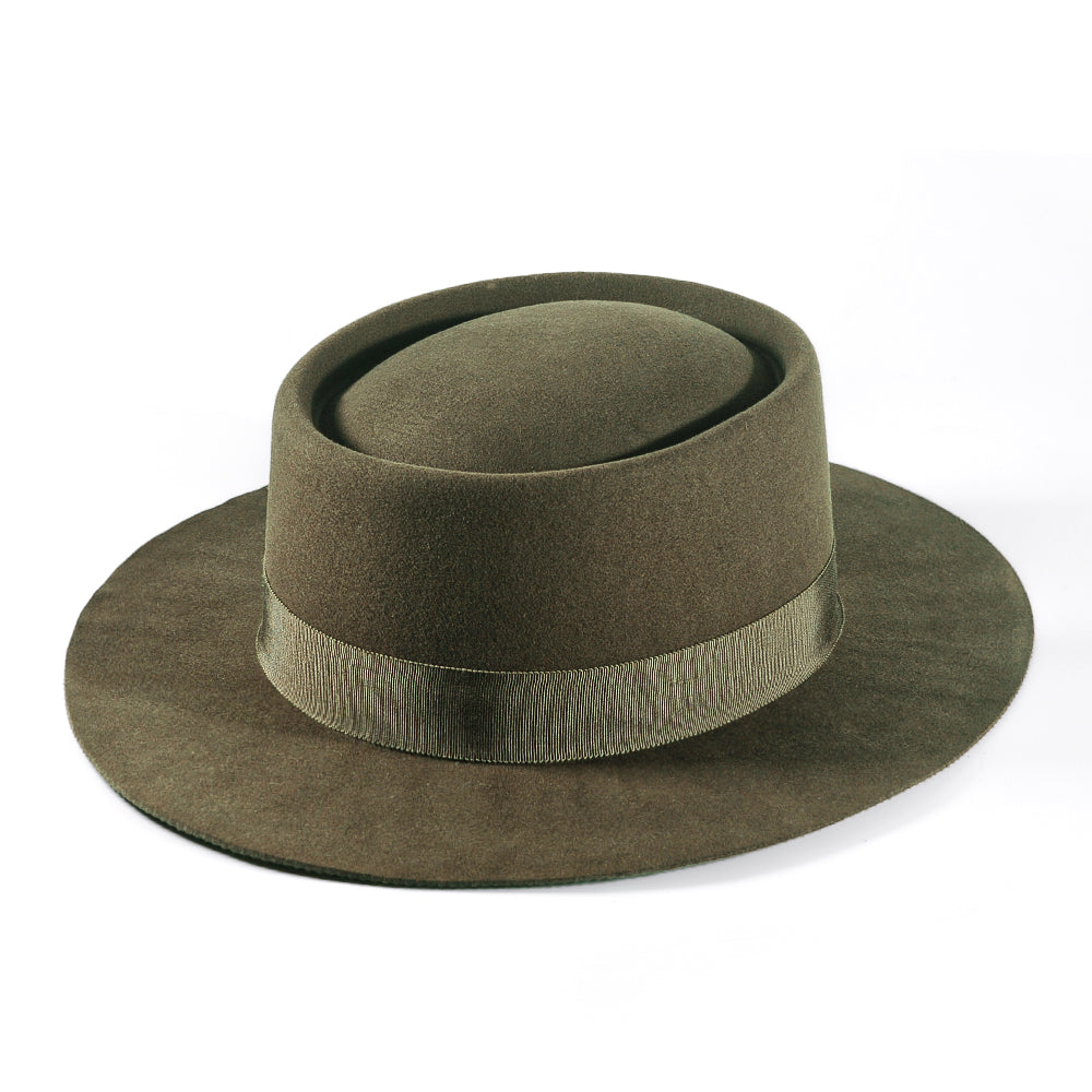 Rounded Felt Hat-Green