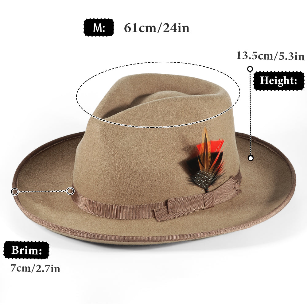 Fedora Felt(Includes All The Accessories)