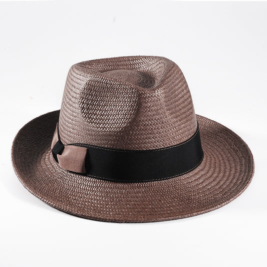 Geoffery Panama Straw Fedora Hat –Coffee (Includes All The Accessories)