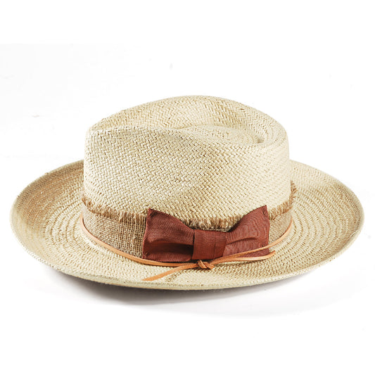 Geoffery Straw Fedora Hat – Beige (Includes All The Accessories)