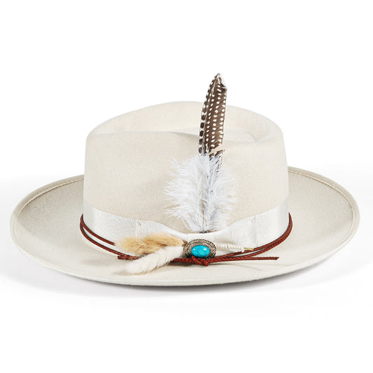 Fedora Hat-White(Includes All The Accessories)