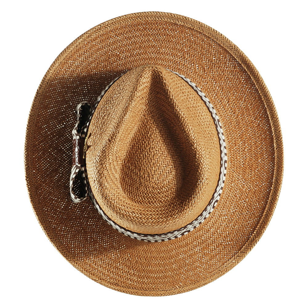 Geoffery Straw Fedora Hat – Khaki (Includes All The Accessories)