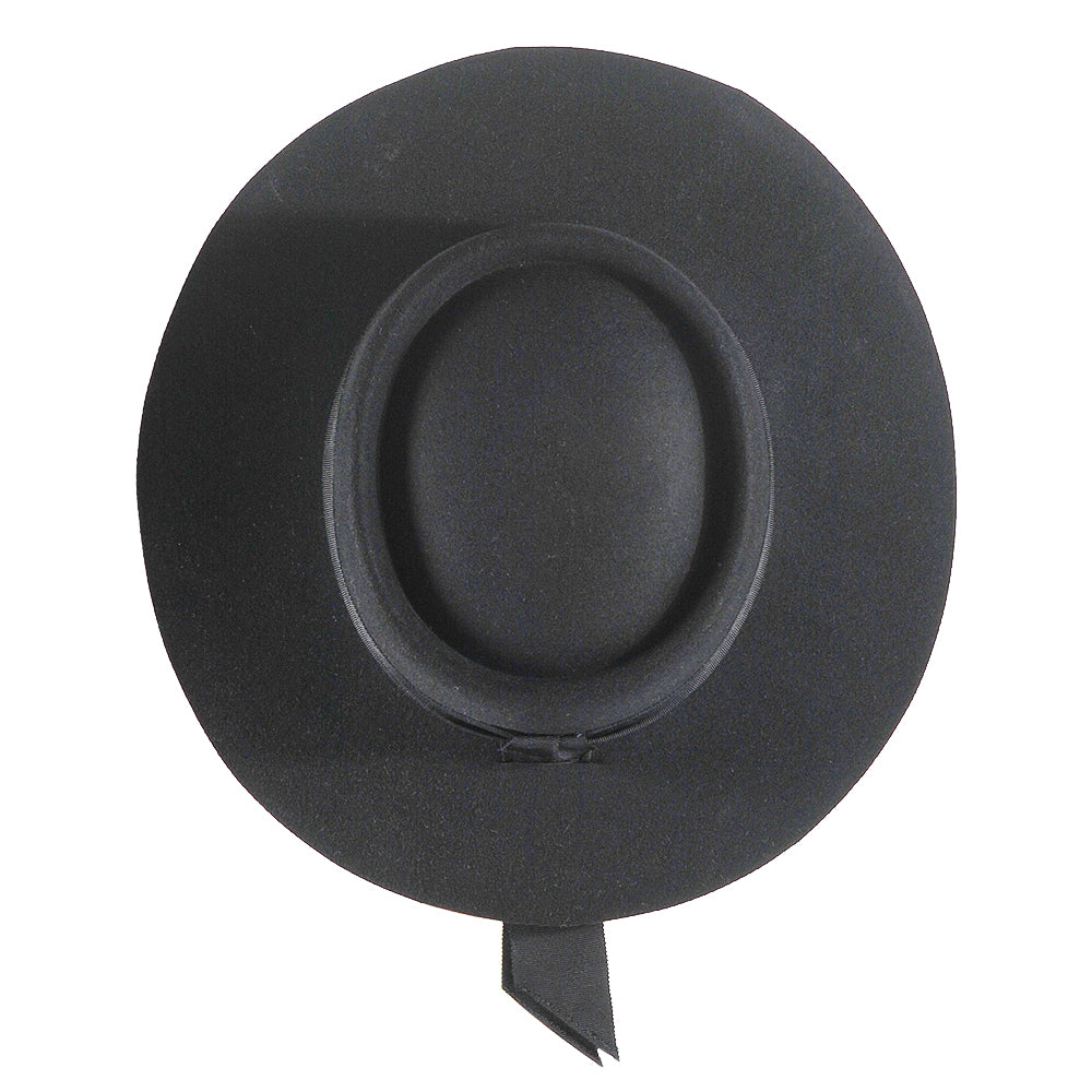 Rounded Felt Hat-Black