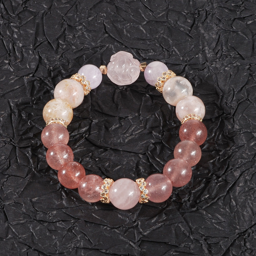 Strawberry Crystal Pink Crystal Bracelet