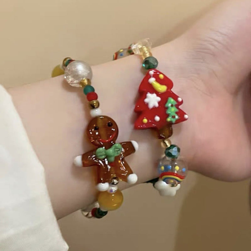 Christmas Gingerbread Man Christmas Tree Bracelet