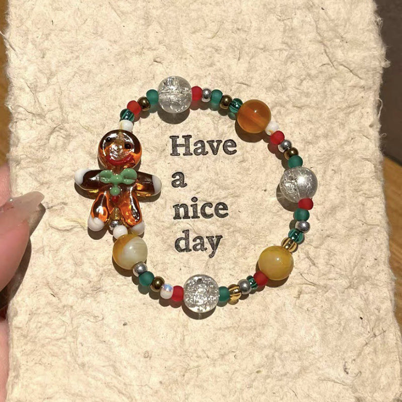 Christmas Gingerbread Man Christmas Tree Bracelet